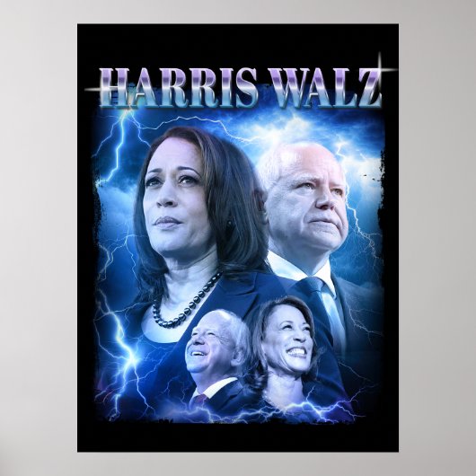 Harris Walz Retro jaren 90 stijl Poster (Voorkant)