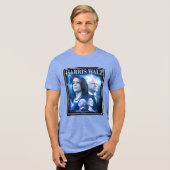 Harris Walz Retro jaren 90 stijl Tri-Blend Shirt (Voorkant volledig)