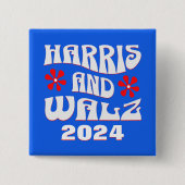 Harris & Walz Retro Vierkante Button 5,1 Cm (Voorkant)