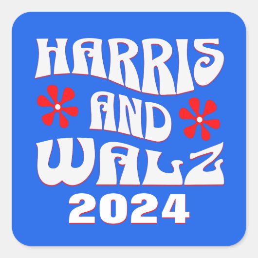 Harris & Walz Retro Vierkante Sticker (Voorkant)