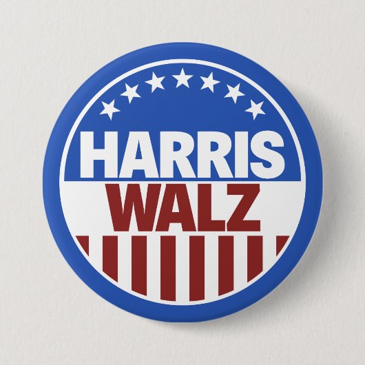Harris Walz Ronde Button 7,6 Cm (Voorkant)