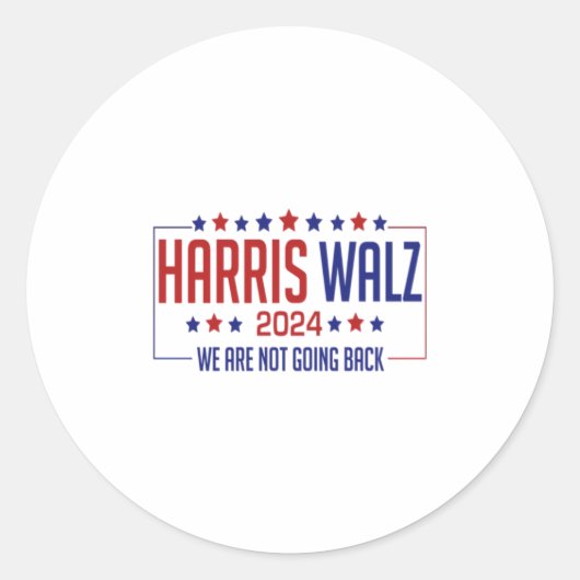Harris Walz Ronde Sticker (Voorkant)