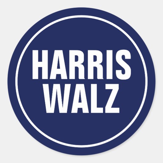 Harris-Walz Ronde Sticker (Voorkant)