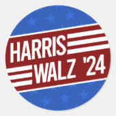 Harris Walz Ronde Sticker (Voorkant)