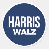 Harris Walz Ronde Sticker (Voorkant)
