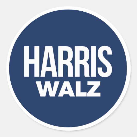 Harris Walz Ronde Sticker (Voorkant)