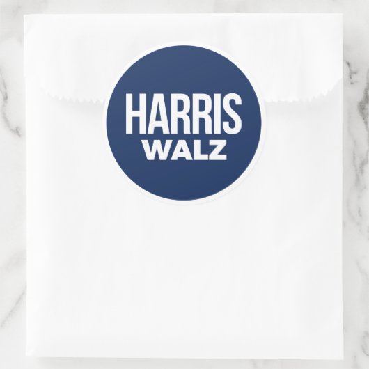 Harris Walz Ronde Sticker (Tas)