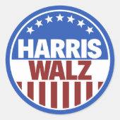 Harris Walz Ronde Sticker (Voorkant)