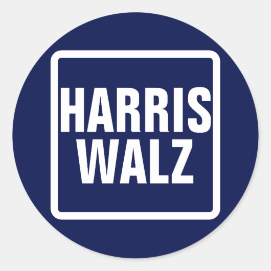 Harris-Walz Ronde Sticker (Voorkant)