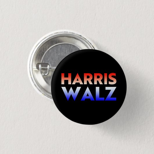 Harris Walz rood zwart blauw gradiënt typografie Ronde Button 3,2 Cm (Voorkant /achterkant)