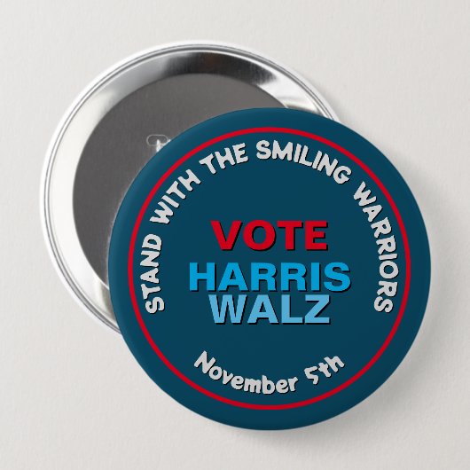HARRIS WALZ Smiling Warriors-campagne Ronde Button 4,0 Cm (Voorkant /achterkant)