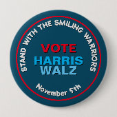 HARRIS WALZ Smiling Warriors-campagne Ronde Button 4,0 Cm (Voorkant)