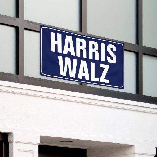 Harris-Walz Spandoek (Buitenkant Gebouw)