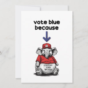 Harris/Walz, stem blauw, rare olifant, verkiezinge Kaart