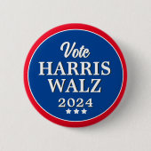 Harris Walz stemt in 2024 voor Democraten Ronde Button 5,7 Cm (Voorkant)