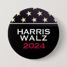 HARRIS WALZ Sterren en Strepen 2024 CAMPAGNE Ronde Button 7,6 Cm
