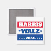 Harris Walz | Tim Walz 2024 campagne Blauw Rood Magneet (Voorkant / Achterkant)