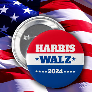 Harris Walz Tim Walz 2024 campagne Blauw Rood Ronde Button 5,7 Cm