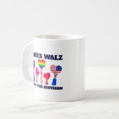 Harris Walz Unity over de divisie LGBTQ Dark Blue Koffiemok (Voorkant links)
