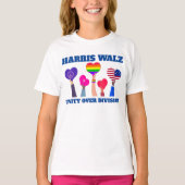Harris Walz Unity over de divisie LGBTQ Dark Blue T-shirt (Voorkant)