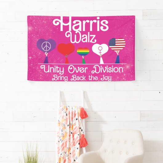 Harris Walz Unity Over Division, Kamala,Kamala2024 Spandoek (Insitu)