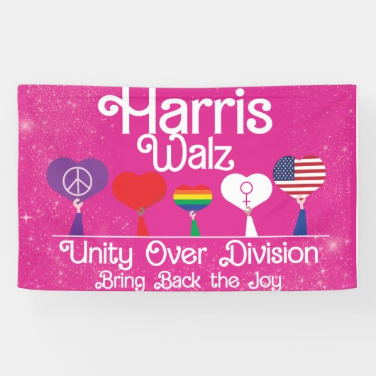 Harris Walz Unity Over Division, Kamala,Kamala2024 Spandoek (Horizontaal)