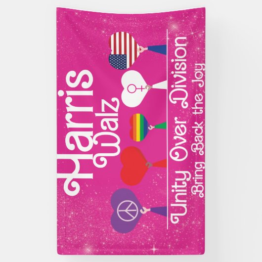 Harris Walz Unity Over Division, Kamala,Kamala2024 Spandoek (Verticaal)