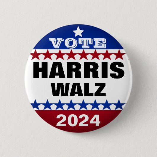 Harris Walz Vance 2024 verkiezingen Ronde Button 5,7 Cm (Voorkant)