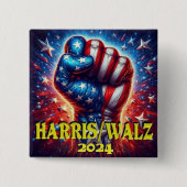 Harris Walz Vance 2024 verkiezingen Vierkante Button 5,1 Cm (Voorkant)