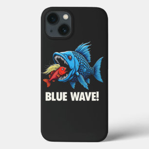 Harris Walz Verkiezing Blauwe golven Democraat Vis Case-Mate iPhone Case