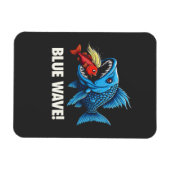 Harris Walz Verkiezing Blauwe golven Democraat Vis Magneet (Horizontaal)