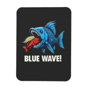 Harris Walz Verkiezing Blauwe golven Democraat Vis Magneet