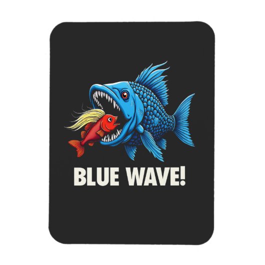 Harris Walz Verkiezing Blauwe golven Democraat Vis Magneet (Verticaal)