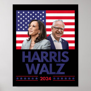 Harris Walz Verkiezing Kamala Harris Tim Waltz Ame Poster