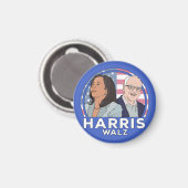 Harris Walz Verkiezing Magneet (Voorkant / Achterkant)