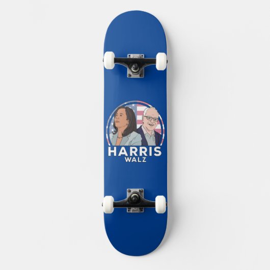 Harris Walz Verkiezing Persoonlijk Skateboard (Voorkant)