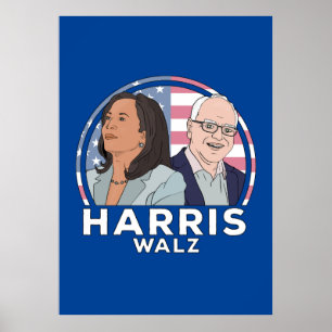 Harris Walz Verkiezing Poster