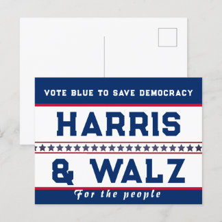 Harris & Walz Verkiezingen 2024 Briefkaart