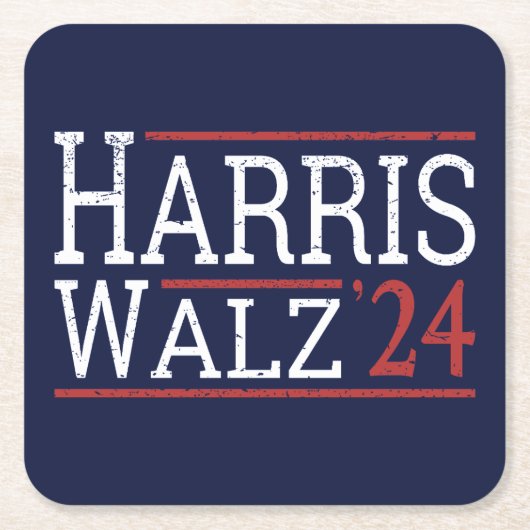 Harris Walz Verkiezingen 2024 I Kartonnen Onderzetters (Voorkant)
