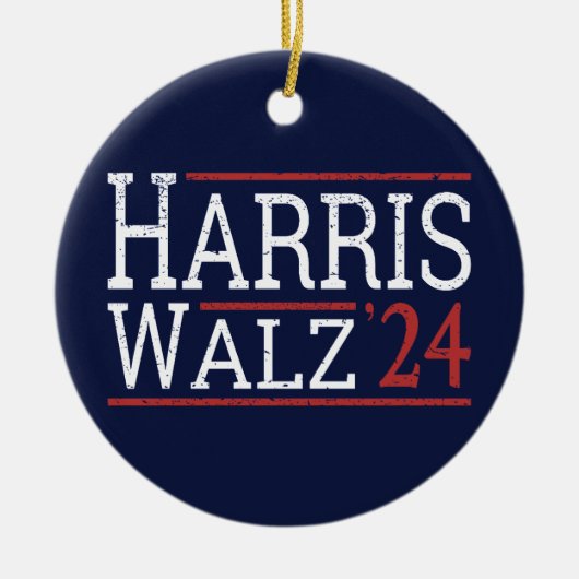 Harris Walz Verkiezingen 2024 I Keramisch Ornament (Voorkant)