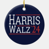 Harris Walz Verkiezingen 2024 I Keramisch Ornament (Achterkant)