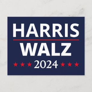 Harris Walz Verkiezingen 2024 III Briefkaart