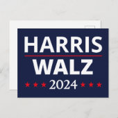 Harris Walz Verkiezingen 2024 III Briefkaart (Voorkant / Achterkant)