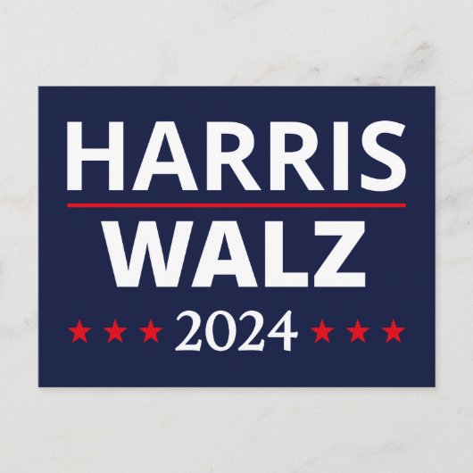 Harris Walz Verkiezingen 2024 III Briefkaart (Voorkant)