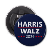 Harris Walz Verkiezingen 2024 III Button Flesopener (Voorkant)