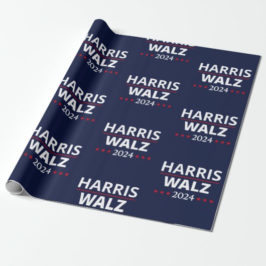 Harris Walz Verkiezingen 2024 III Cadeaupapier (Uitgerold)