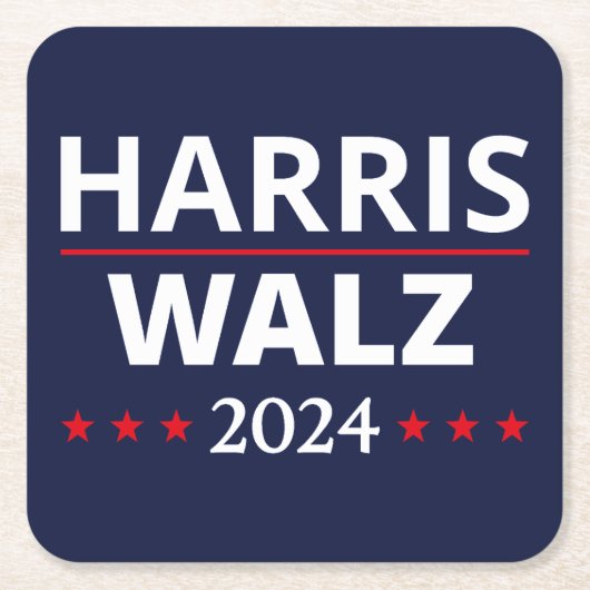 Harris Walz Verkiezingen 2024 III Kartonnen Onderzetters (Voorkant)