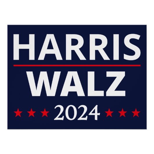 Harris Walz Verkiezingen 2024 III Perfect Poster (Voorkant)
