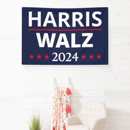 Harris Walz Verkiezingen 2024 III Spandoek (Insitu)