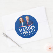 Harris Walz verkiezingscampagne 2024 foto Ronde Sticker (Envelop)